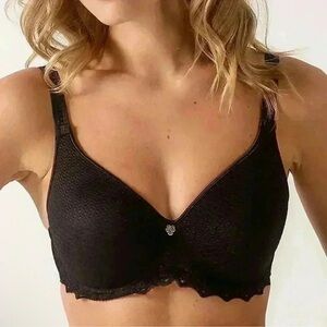 Empriente Cassiopee Seamless Spacer Underwire Black Lace Bra Size 36F